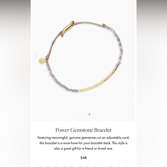 Gorjana Power Gemstone Bracelet in Grey Labradorite & Gold Adjustable - Picture 1 of 5